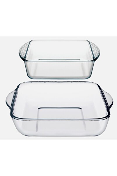 NO BRAND Set de 2 vase cu inserție de sticlă pentru coacere la friteuza cu ae...