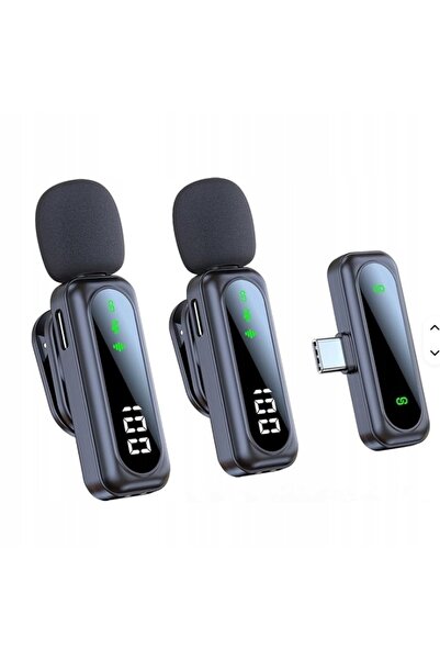 NO BRAND 2 BUC MICROFON FĂRĂ FIR USB-C J21 MICROFON PORTABIL CU CLEMĂ