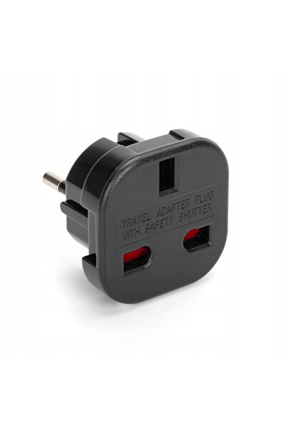 MONTIS Adaptor UK la priză PL, cu împământare, negru, set 10 bucăți