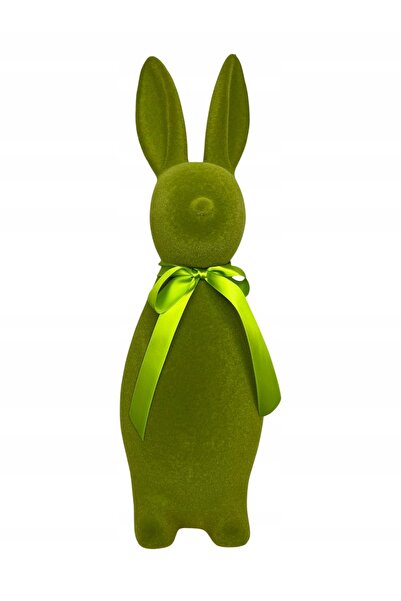 NO BRAND Figurină Iepuraș de Paște verde de 40cm cu ornament fundiță, de prim...