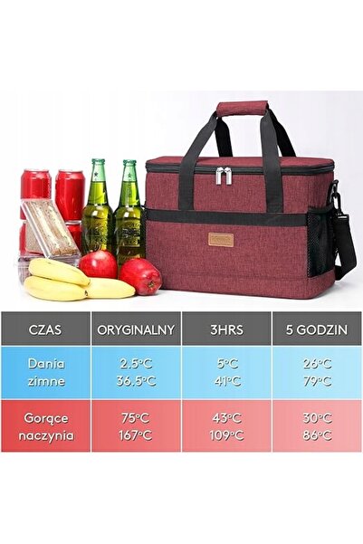 NO BRAND Geantă turistică de picnic termoizolantă impermeabilă de mare capaci...