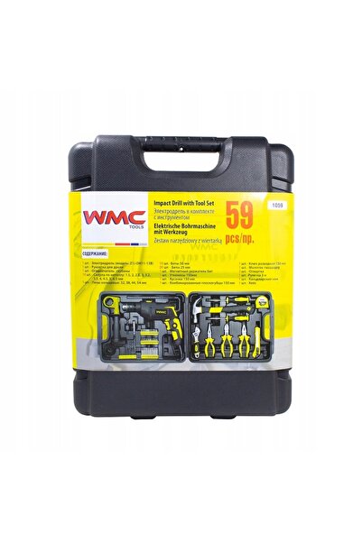 WMC Tools SET DE SCULE DE ATELIER MAȘINĂ DE GĂURIT CIOCAN ȘURUBELNIȚE BIȚE CL...