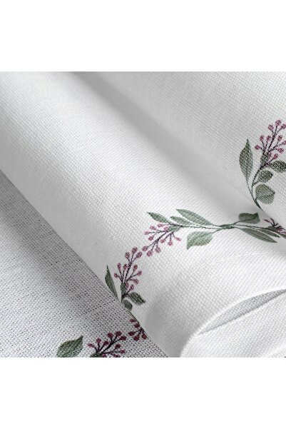 NO BRAND Față de masă plamoodporny LILY 140×220 cm - alb-verde cu motiv vegetal