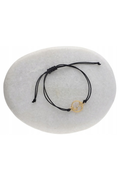 NO BRAND Brățară din șnur auriu, semn zodiacal Scorpion, argint 925, culori