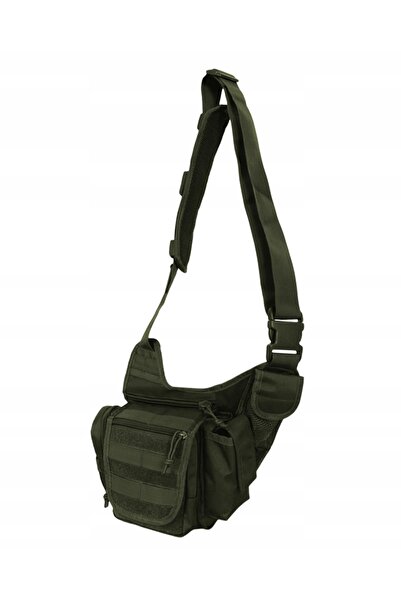 Mil-Tec Geantă tactică militară de umăr multifuncțională, tip sling, verde mă...