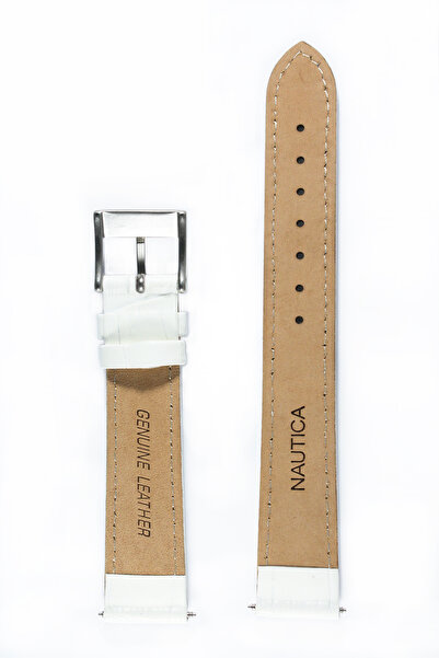 Nautica Curea de ceas din piele albă A11580M 18 mm crocodil