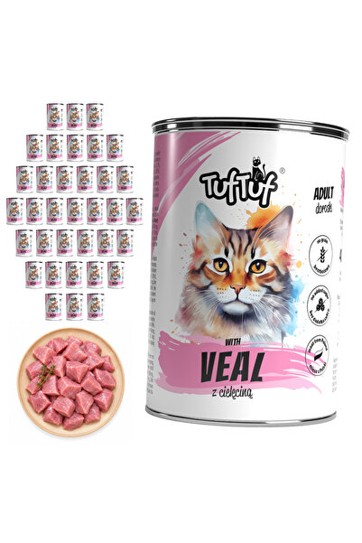 Tuf Tuf TufTuf hrană umedă completă pentru pisici cu vițel, Pate, 36x400g, la...