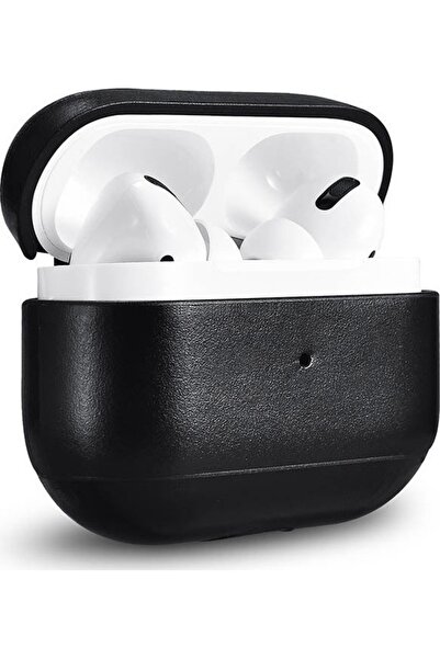 ICARER Vintage Δερμάτινη Θήκη για Apple AirPods Pro 1st Gen - Black