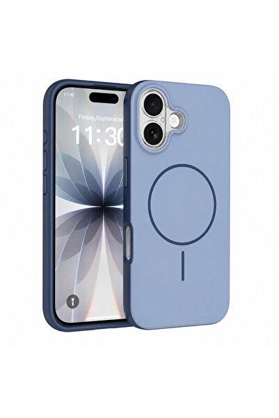 HYPERSOFT Iphone 15 (6.1 inç) Uyumlu Mat Çift Renk Detaylı Capy Magsafe Koruy...