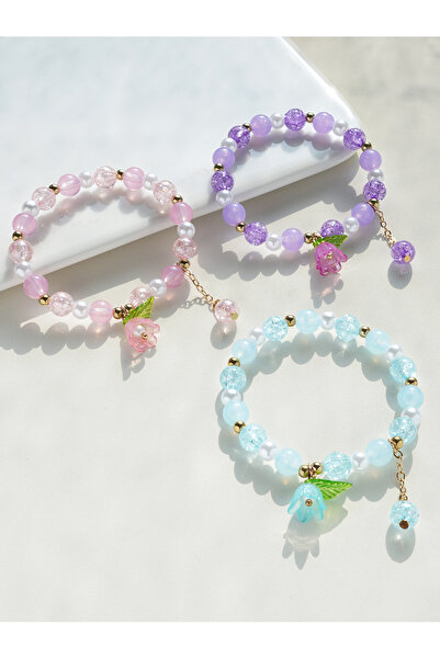 Choice QT057 3Pcs/set Lily of the Valley Bellflower Charm Bracelet Set, Color...