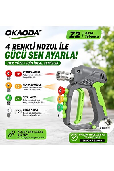 okaoda Z2 Profesyonel Hızlı Bağlantılı Paslanmaz Çelik Araba Yıkama Su Tabanc...