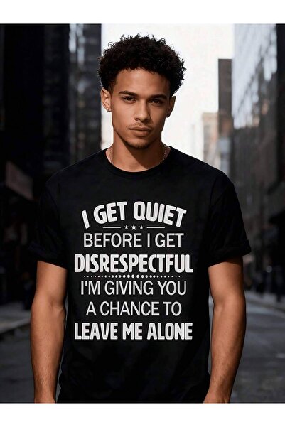 NOURAM تي شيرت بطباعة جرافيك جريئة، تي شيرت بطباعة I Get Quiet Saying، قميص ك...