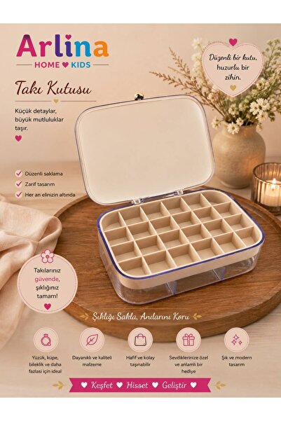 Arlina Home Kids 30 Bölmeli Takı Kutusu Düzenleyici Seyahat Çantası Kolye Yüz...