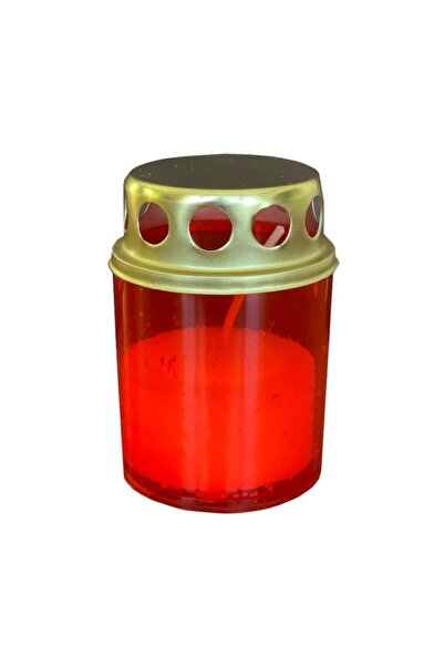 LCA Set 9 x Candela Plastic Rosu cu Capac Metalic, 12 Ore