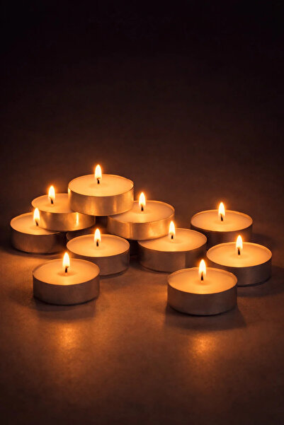 New Roche Dekoratif Beyaz Tealight Mum 10’lu Set | Küçük Boy Mum | Romantik M...