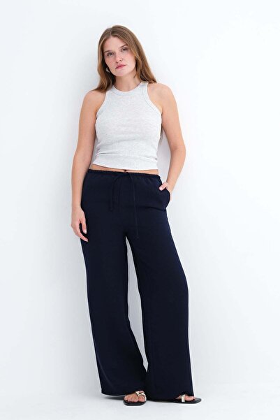 Addax Beli Bağlamalı Wide Leg Pantolon PN19015