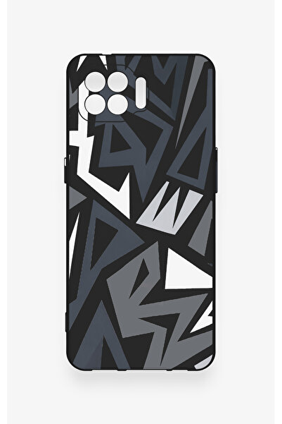 Vip Case Oppo Reno 4 Lite Uyumlu Geometrik Blok Desenli Silikon Kılıf