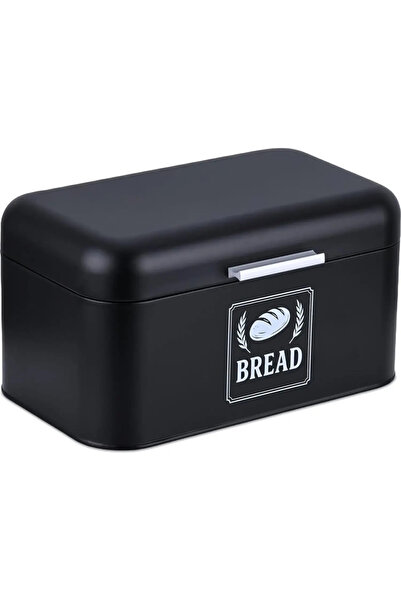 Relaxdays Ψωμιέρα Retro Bread Box with Lid & Handle L Μεταλλική με Καπάκι 16....