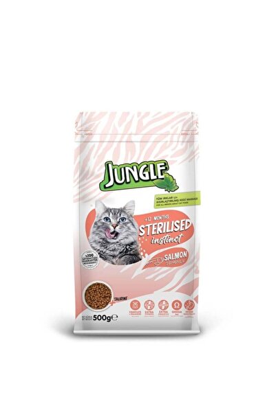 Jungle 500 gr Sterilize Edilmiş Kısır Kedi Maması Somonlu Lezzet ve Besleyici...