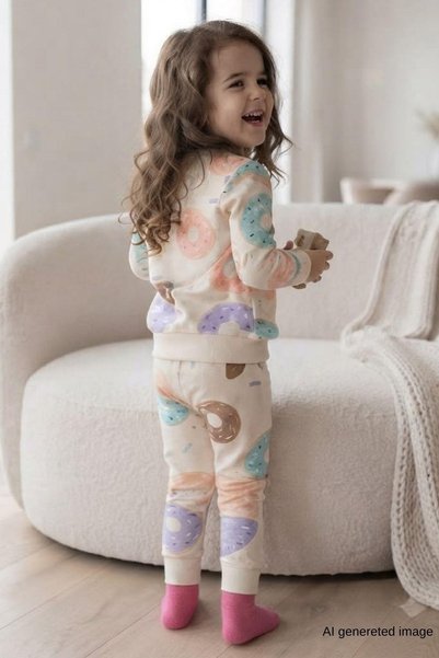 Zaziko Kids Girl's Cotton Patterned Pajama Set Tkm1018