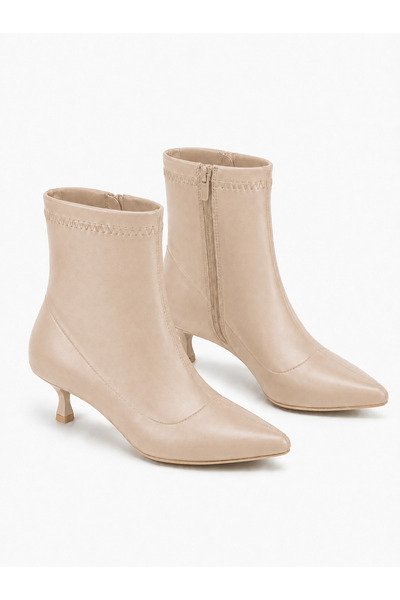 CRAFT MODA Women's Boots Pointed Toe Thin Heeled Zippered Short Boots