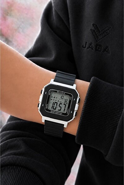 Jaga Unisex Dijital Çocuk Kol Saati 50 Mt Su Geçirmez Spor Silikon Kordonlu A...