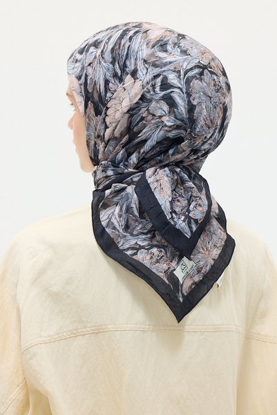 cs camellia scarf Eșarfă Verona Kraş - Negru-Bej