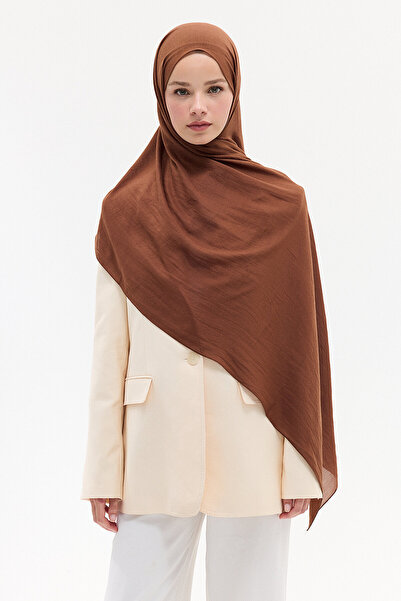 cs camellia scarf Комфортен памучен шал - Кафяв