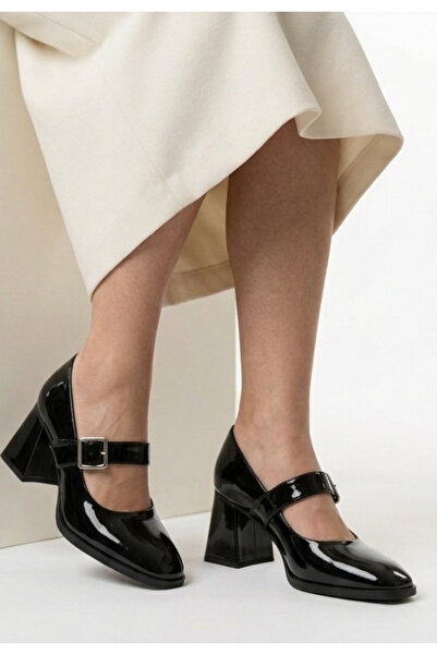 ALFA AKSESUAR 03 Velsy black patent leather high heeled shoes