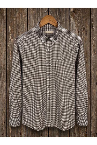 secret touch Plus Size Men's Long Sleeve Checkered Single Pocket Oversized Sh...