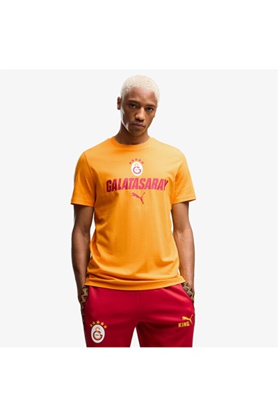 Galatasaray Unisex T-Shirt Fan Jersey Printed Crew Neck Cotton Yellow Red Rel...