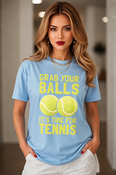 VODEXA Unisex Oversize Tennis Printed T-Shirt 100% Cotton Tennis Themed Comfo...