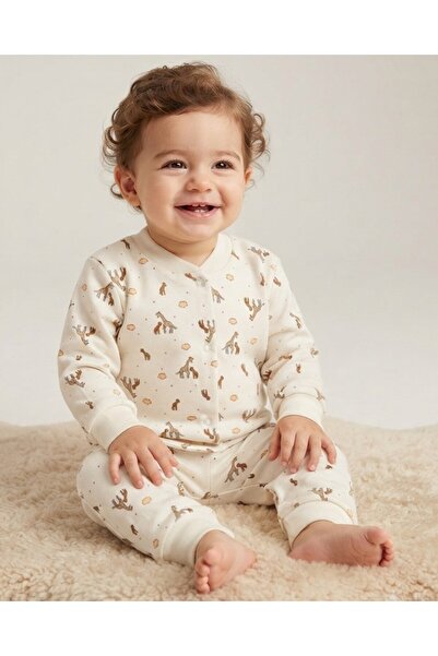 Egelite Baby Girl and Boy Zebra Printed Snap Fastener Pajama Set 6-9-12-18-24...