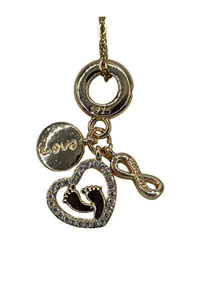 Stelle Jewelry Stainless Steel 45 cm Love Mom Heart Necklace with Baby Foot F...