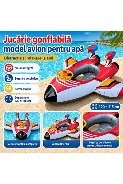 Generic Brand Inflatable airplane ring with steering wheel, Air Strike model,...