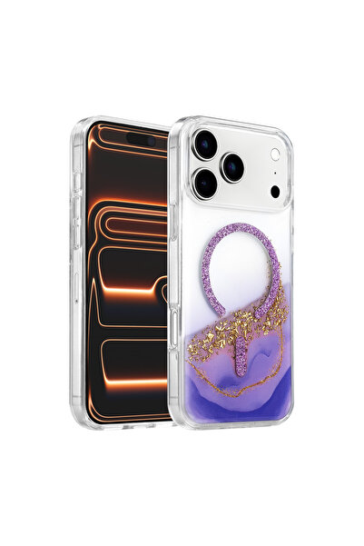 halkhouse iPhone 17-18 Pro MagSafe Uyumlu Manyetik Telefon Kılıfı Şeffaf Merm...