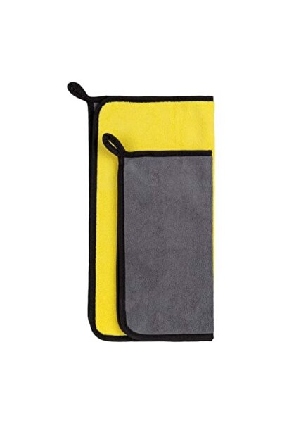 OEM Microfiber Car Cloth Set Yellow Gray 30x30cm & 40x40cm - 2pcs