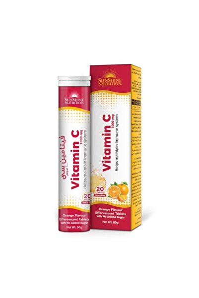 SUNSHINE VITAMIN C 1000 MG ORANGE EFFERVESCENT TABLETS 20'S