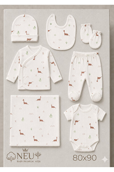 NEU KIDS Reported 7-Piece Set of Dino-Printed Hospital-Issued Newborn Cotton ...