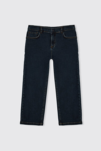 Panço Boy's Navy Blue Trousers with Adjustable Elastic Waist
