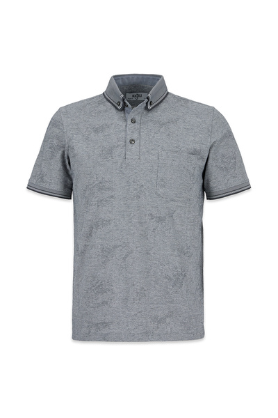 Kiğılı Polo Collar Regular Fit Patterned Pocket T-Shirt
