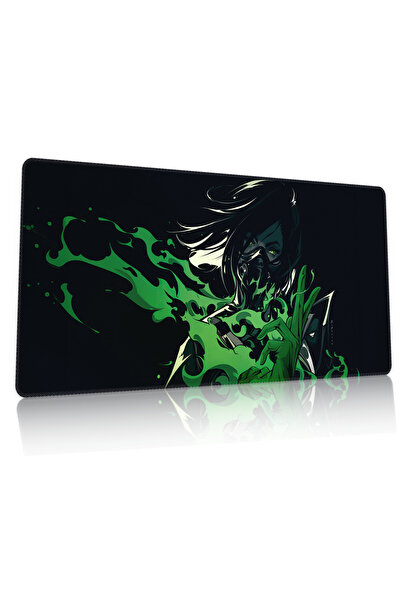 Duvarda Valorant Viper Gaming Oyuncu 90x40 cm Mousepad Dikişli Kaymaz Taban XL