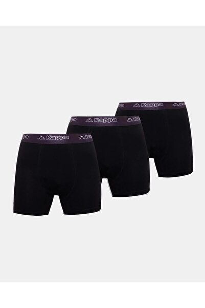 Kappa Logo Fuego 3 Pack Erkek Siyah Slim Boxer