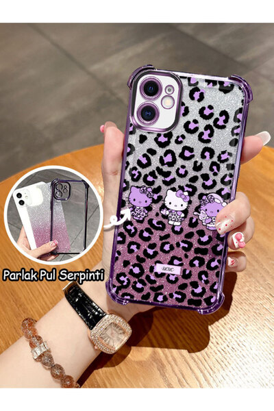 ucuc iPhone 11 Uyumlu Şeffaf Dört Köşe Silikon Kaplama Parlak Kenar Kılıf