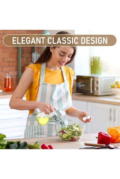 Generic 2 Pcs 10.5 oz Oil and Vinegar Dispenser Cruet Set Olive Oil Dispenser Bottle Vinegar Glass Cruet for Kitchen Elegant Condiment Container for Homemade Salad Dressing Pancake Syrup