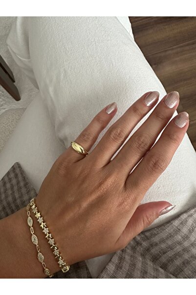 ringbox Gold Ellipse Pinky Ring