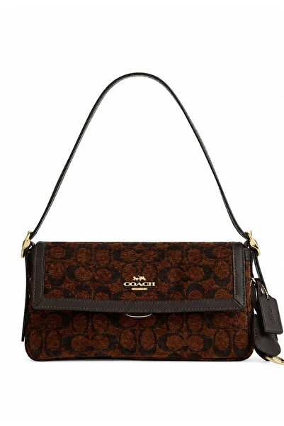 Coach Γυναικεία τσάντα Etta Small Flap σε χενίλ με το χαρακτηριστικό σχέδιο, ...