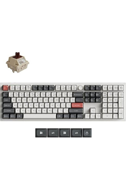 Keychron Q6 Ultra 8K Q6U-P3 Ασύρματο Μηχανικό Πληκτρολόγιο Gaming με Καφέ Δια...