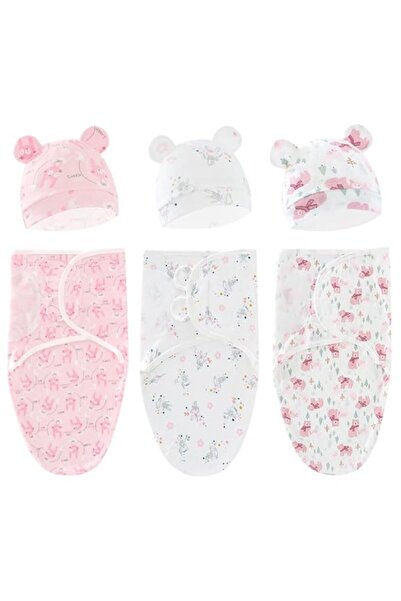 Generic HANNEA® 3Pcs Baby Swaddles for Newborns 0-3 Months with Cap, 100% Cot...