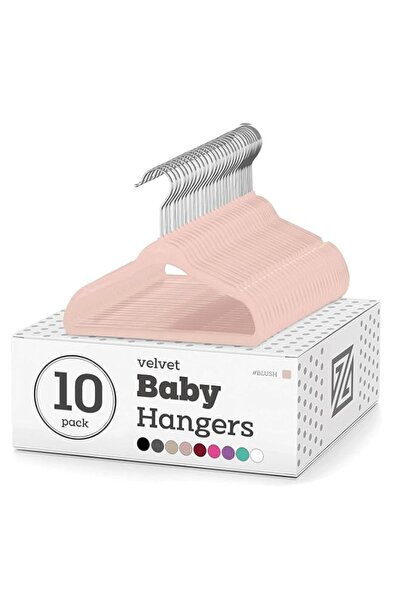 Generic ZOBER Hangers For Baby Clothes - Chrome Swivel Hook - Non Slip Toddle...